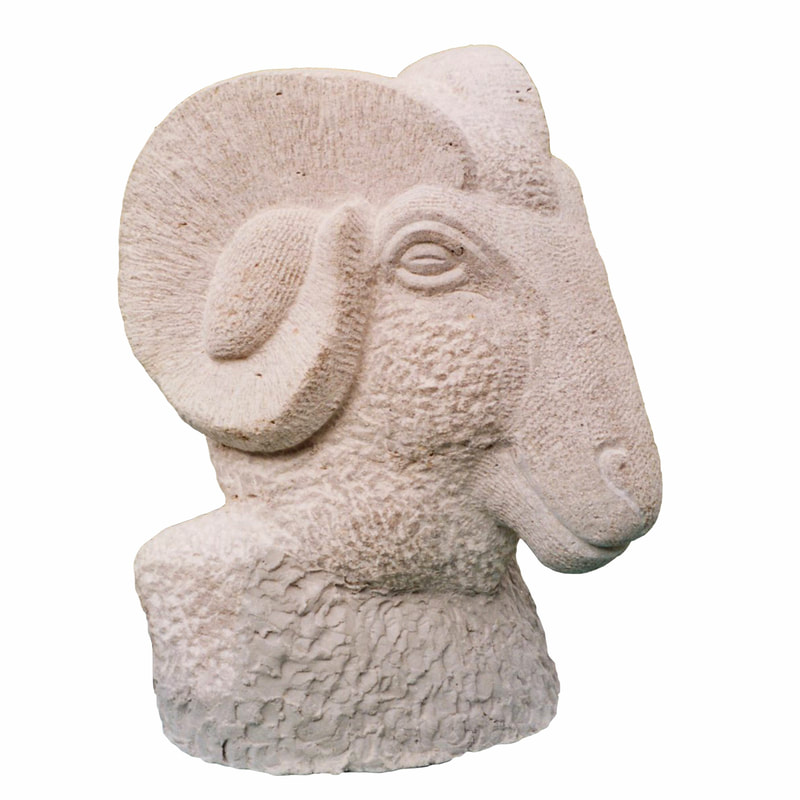 Skulptur Sternzeichen Widder Kalk-Sandstein