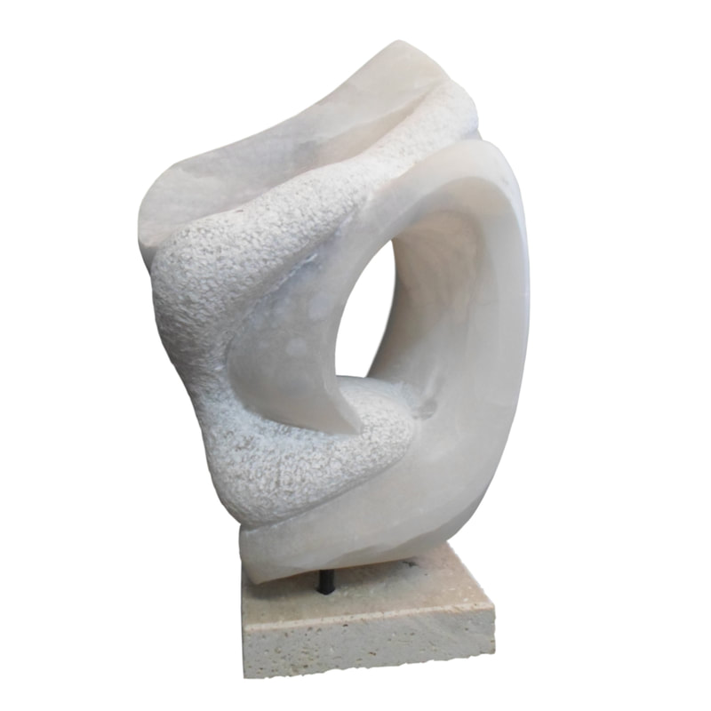 Skulptur Verwoben Alabaster